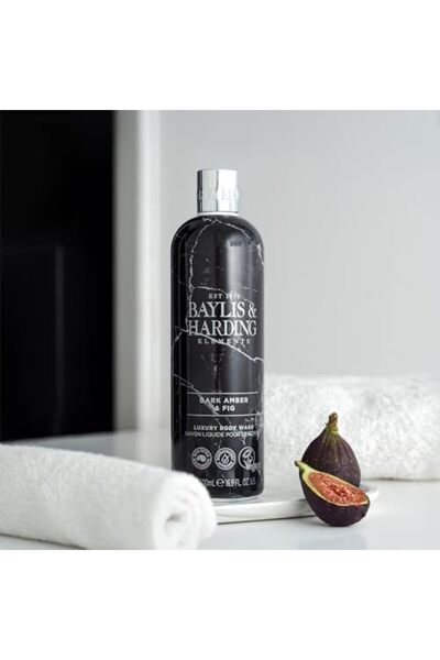 Baylis & Harding غسول الجسم الفاخر برائحة العنبر الداكن والتين من آند إليمنتس، ٥٠٠ مل | غني بالترطيب | طبيب أمراض جلدية