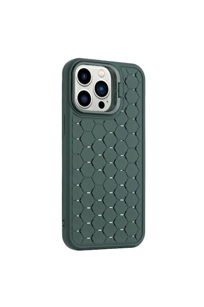 dalip Carcasă de protecție compatibilă cu Apple iPhone 15 Pro, cub 3D, suport pentru cameră, TPU, verde
