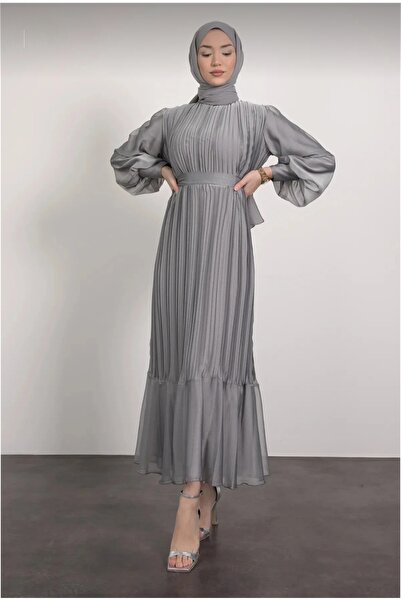 Marka Pleated janjan chiffon dress