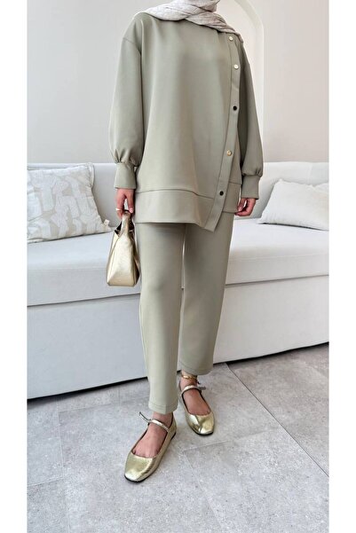 Molly Nelly Kadın Skuba Yandan Çıtçıtlı Pantolon Tesettür Takım