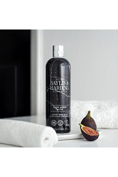Baylis & Harding غسول الجسم الفاخر برائحة العنبر الداكن والتين من آند إليمنتس، ٥٠٠ مل | غني بالترطيب | طبيب أمراض جلدية