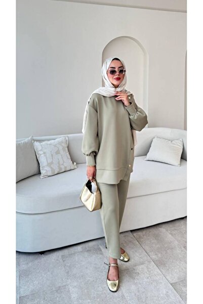 Molly Nelly Kadın Skuba Yandan Çıtçıtlı Pantolon Tesettür Takım