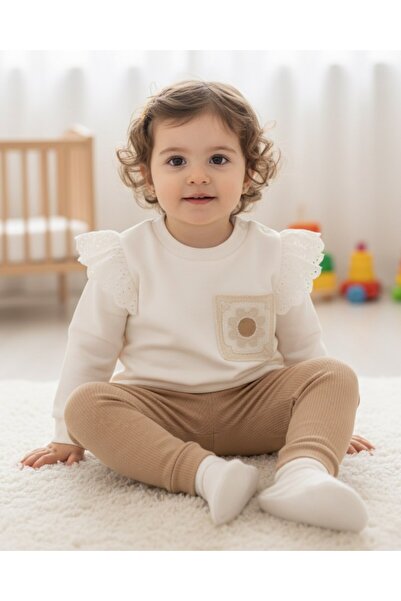 voyyo kids baby Baby Girl Floral Pocket Detailed Ribbed Tights 6-9-12-18-24 Months Seasonal Girl Set