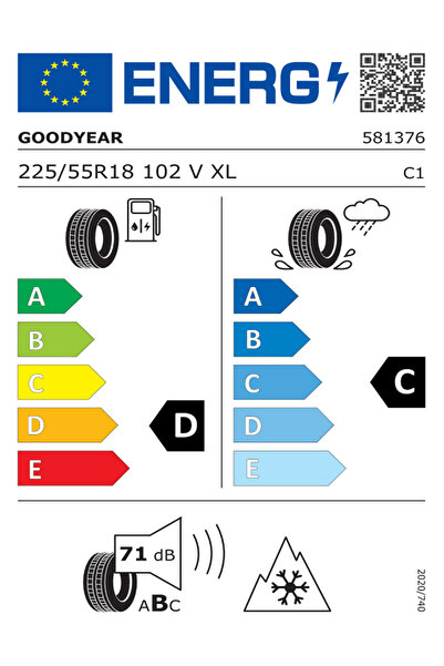 Goodyear 225/55R18 102V UG PERF + SUV XL FP Oto Kış Lastiği (Üretim Yılı: 2025)