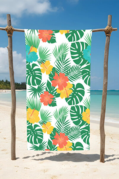 BETHA Leaf Patterned Cotton Beach-Bath Towel – 75X150 cm
