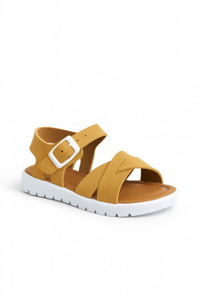 Zilvana Colorful Cross-Strapped Buckle Summer Casual Children's Sandals – Non-Slip White Sole, Comfortable and Stylish