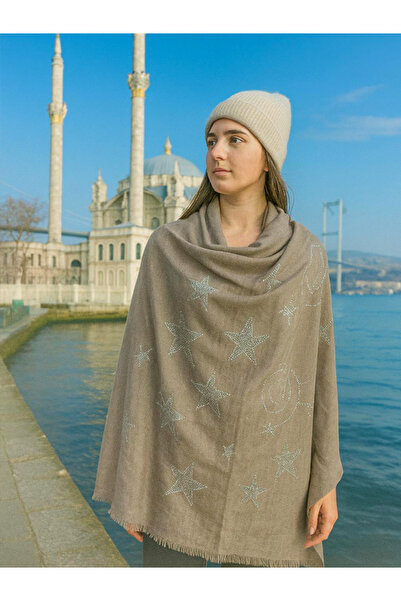 fiore fashion Stone Modal Shawl 90% Modal, 10% Cashmere Mocha Color (Mocha - Cream)