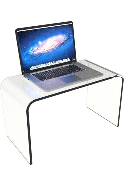 Slasa Side Table Acrylic C-Shaped by - 45 × 30 × 60 cm - Modern Transparent Multi-Purpose Table