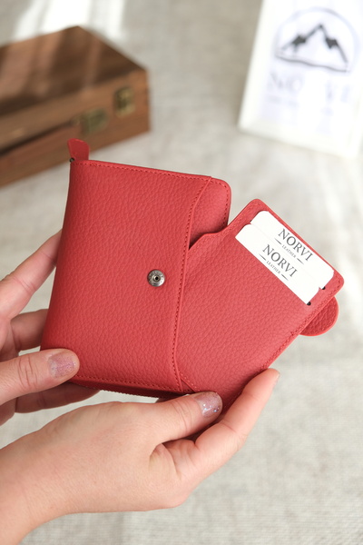 Norvi Leather Stylish Genuine Leather Women's Wallet with Coin Compartment and Snap Closure
