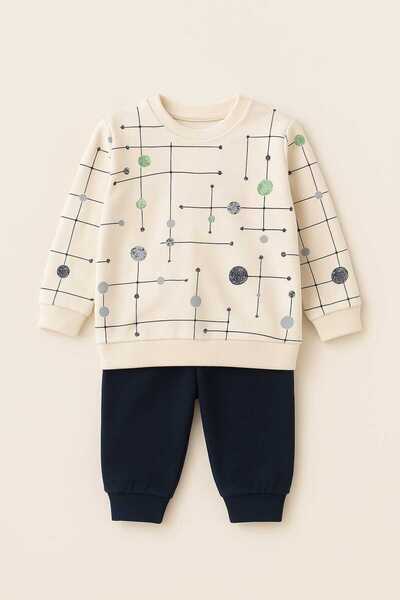 küçükalp Printed boys tracksuit set
