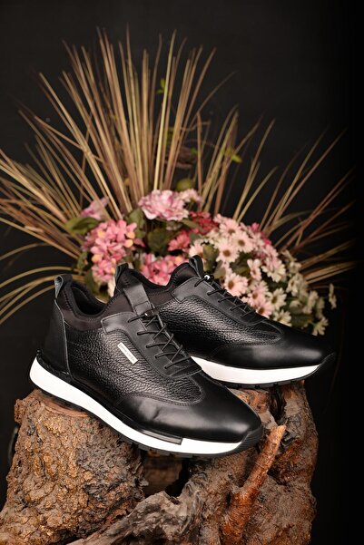 Pierre Cardin Men's Winter 100% Leather Black Casual Shoes Offer Elegance and Comfort Together with Their Innovative Style