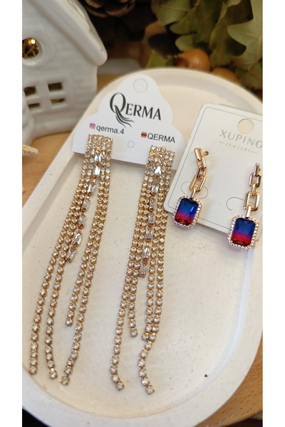 QERMA Earring Set Jewelry Set Wedding Earring Xuping Earring Dangle Stone Earring Teacher's Day Gift