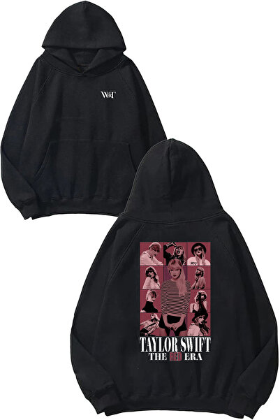 THEWERT Taylor Swift 14 Design Back Printed Black Hooded Sweatshirt
