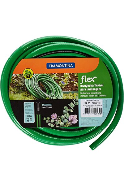 TRAMONTINA 15m Flexible Garden Hose, Green