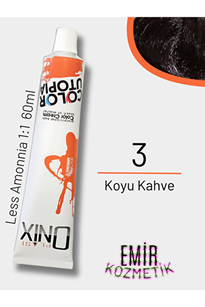 onix Düşük Amonyaklı Saç Boyası 60ml Koyu Kahve 3
