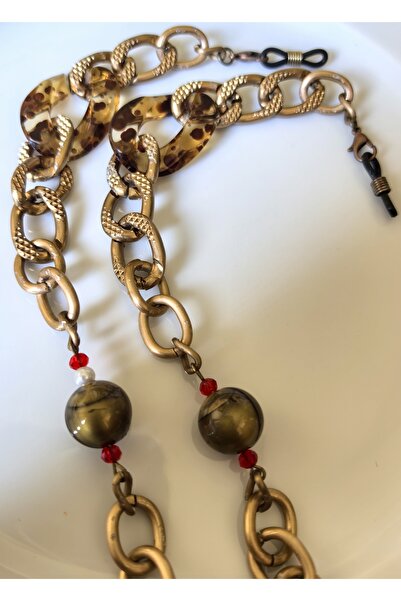 THİNBLACK Antique Gold Color Aluminum Chain Strap for Glasses with Thick Handle Glasses Chain