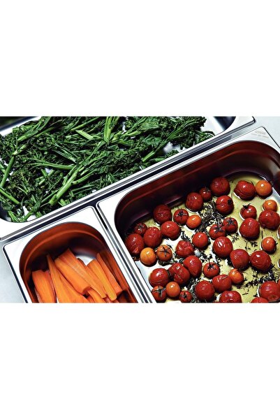 TRAMONTINA Since 1911, Made In Brazil - GN 2/1 stainless steel food pan without handles, 40 mm deep