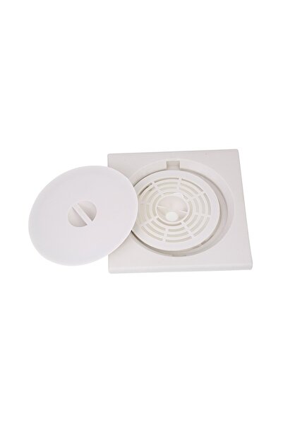 Lawazim Floor Drain 20x20cm - Square Plastic Drain Cover with Strainer for Bathroom and Kitchen