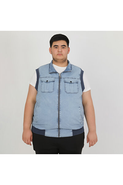 Ramon Miele Men's Plus Size Denim Vest