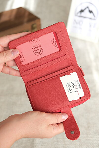 Norvi Leather Stylish Genuine Leather Women's Wallet with Coin Compartment and Snap Closure