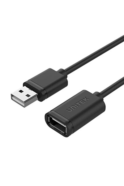 Unitek كابل تمديد USB 2.0، USB 2.0 من النوع A ذكر إلى النوع A أنثى، كابل 3 أمتار، أسود | Y-C417GBK