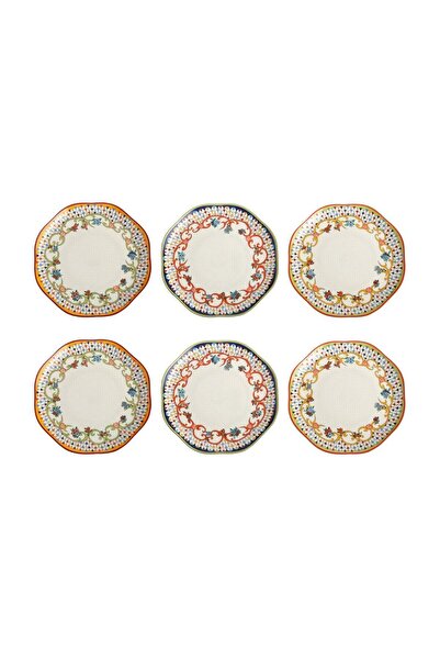 Lucky Art Fiora Bone 19cm Set of 6 Plates