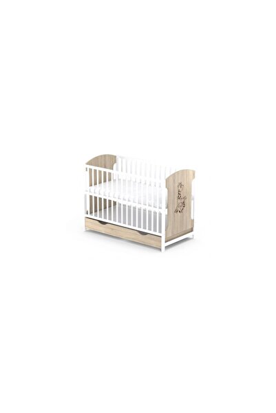Vessanti MILO GIRAFA – Stejar cu alb Baby Crib with Drawer
