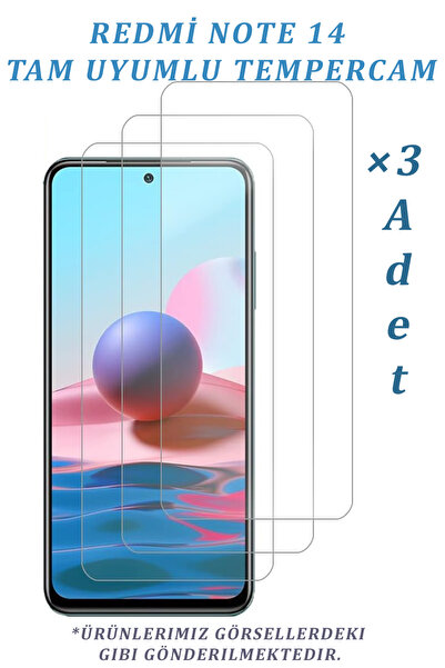 Glazef 3 ADET Redmi Note 14 Uyumlu Temperli Cam Ekran Koruyucu Kırılmaz Cam