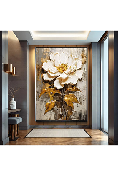 EMYA HOME Платно с пастелни цветя и сребърна метална рамка