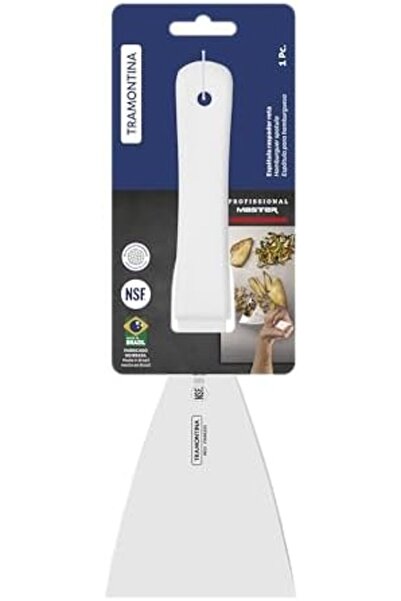 TRAMONTINA Professional 5x4-inch Scraper Spatula with Stainless Steel Blade and White Polypropylene