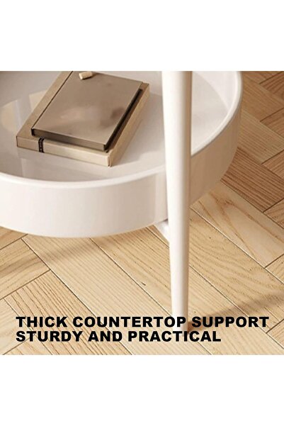 Türkiye 2-tier Coffee Table, Small Table for Living Room, Round Side Table for Bedroom, Balcony,