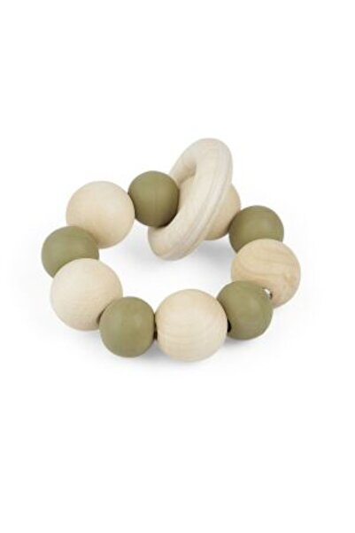 Gruenspecht Wooden Ring Teether with Rubber Beads, 694-V1