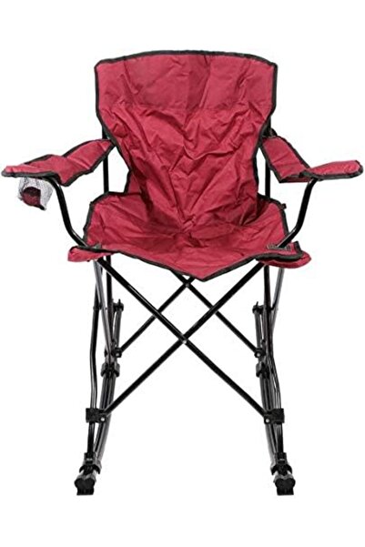 alnawadervillage كرسي تخييم مع مسند ذراع هزاز، أحمر، AL001