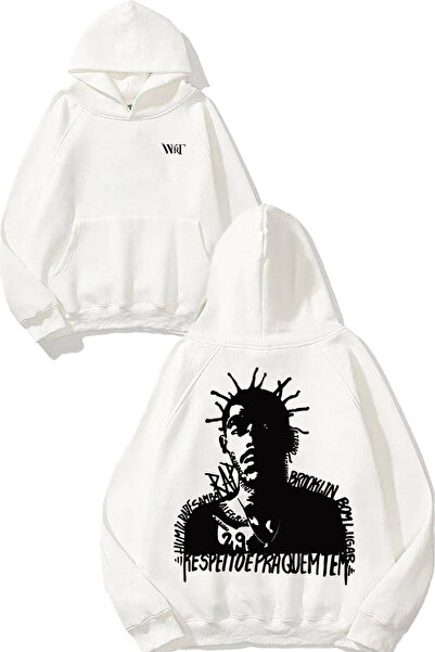 THEWERT Sabotage 2 Дизайн с печат на гърба Бяла суитшърт с качулка