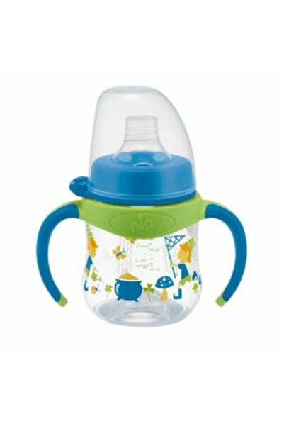 Nip Training Bottle Boy with Handles, Non-Spill Silicone Drinking Adaptor, 150 ml, for Children 6+ Month