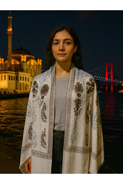 fiore fashion Pashmina Cashmere Embroidered Shawl