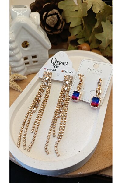 QERMA Earring Set Jewelry Set Wedding Earring Xuping Earring Dangle Stone Earring Teacher's Day Gift