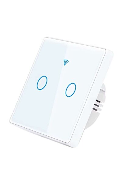 OEM Intelli-43 Smart Switch, Wi-Fi, 10A, 2 Channels, Glass, Tuya, Alexa/Google Assistant Compatible, Whi