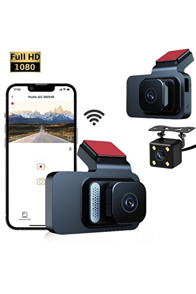 gaman Y02 1080p Full HD 3 inç Wifi Araç içi Kamera - Ön-Arka 2 Kameralı Araç ...