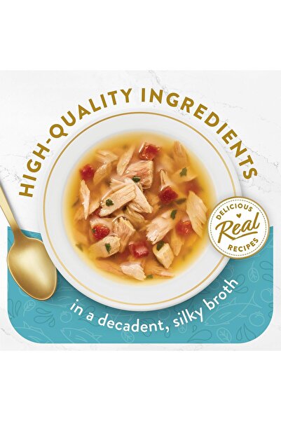Fancy Feast Broths For Cats Tuna & Vegetables In A Decadent Silky Broth - Pack of 16, 1.4 Oz. Each