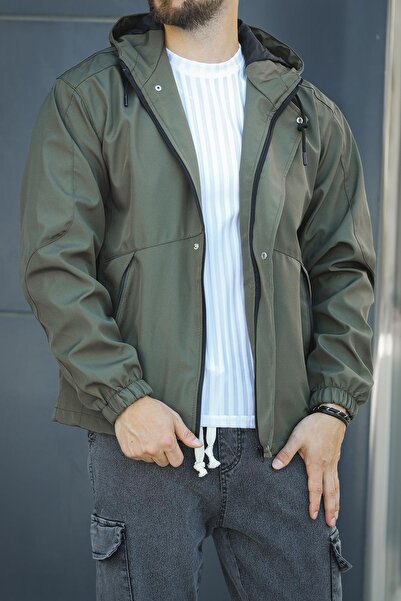 since 1990 man Manbarky Waterproof Zipper Detailed Lined Men's Hooded Seasonal Coat Raincoat