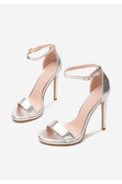 B T Shoes Stribrné sandály do špičky Barnysa