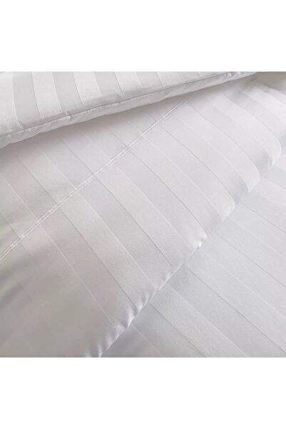 Generic Satin Stripe Pima Cotton Sateen 525 Thread Count 3-Piece Queen Comforter Set - 200x240 cm