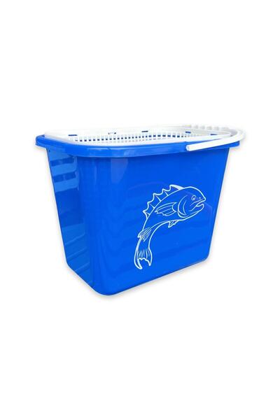 Fishack Balıkçı Kovası - 15 lt - - Süzgeçli - Mavi (Kod 179)
