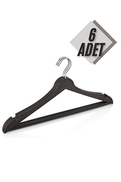 Beray 6 броя пластмасови закачалки с дървесен вид, черни, с високо качество