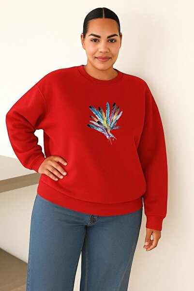 E-ROMA Hanorac unisex de mărime mare, cu 3 fire, din bumbac pieptănat, cu imp...