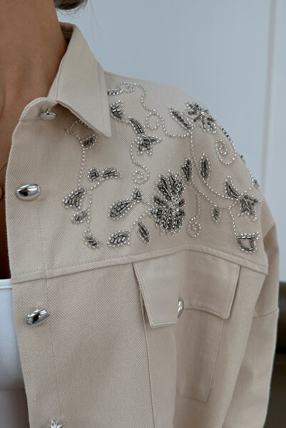 MİA NOURA Women's Front and Back Beaded Shirt