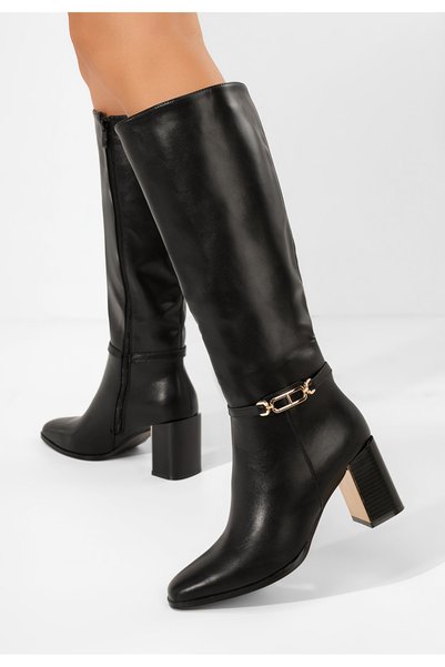 B T Shoes Darela black high heel boots