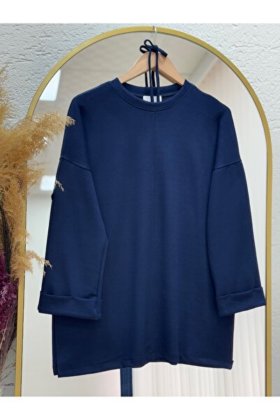 BENAHOLL Dorista Διπλό Μανίκι άνοιγμα Casual Tunic-NA822 Navy Blue