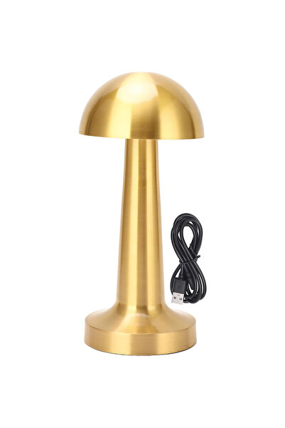 ETRONIK Gold Mushroom Night Lamp, LED Desk and Table Lamp for Bedroom Living Room with 3-Color Touch Control